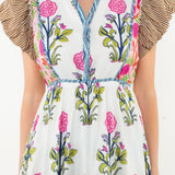 THML Flutter Slv Flower Maxi Dress