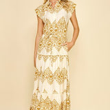Geometric Print Tiered Maxi Dress 2-colors