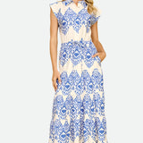 Geometric Print Tiered Maxi Dress 2-colors