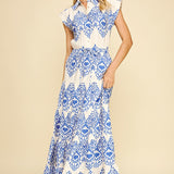 Geometric Print Tiered Maxi Dress 2-colors