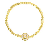 Initial Gold Ball Bracelet