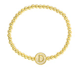 Initial Gold Ball Bracelet