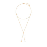 Lariat Charm Necklace Heart and Cross