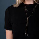 Lariat Charm Necklace Heart and Cross