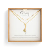 Lariat Charm Necklace Heart and Cross