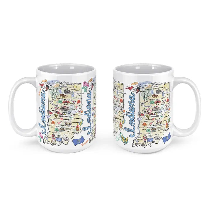 mug with a map of Indiana design