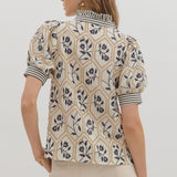 Short Sleeve Garden Ruffle Collar Top
