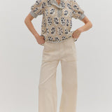 Short Sleeve Garden Ruffle Collar Top