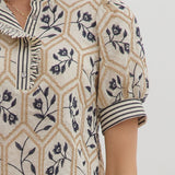 Short Sleeve Garden Ruffle Collar Top