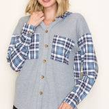 Plaid Patchwork Button-Up Top