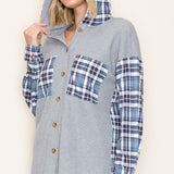 Plaid Patchwork Button-Up Top