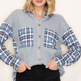 Plaid Patchwork Button-Up Top