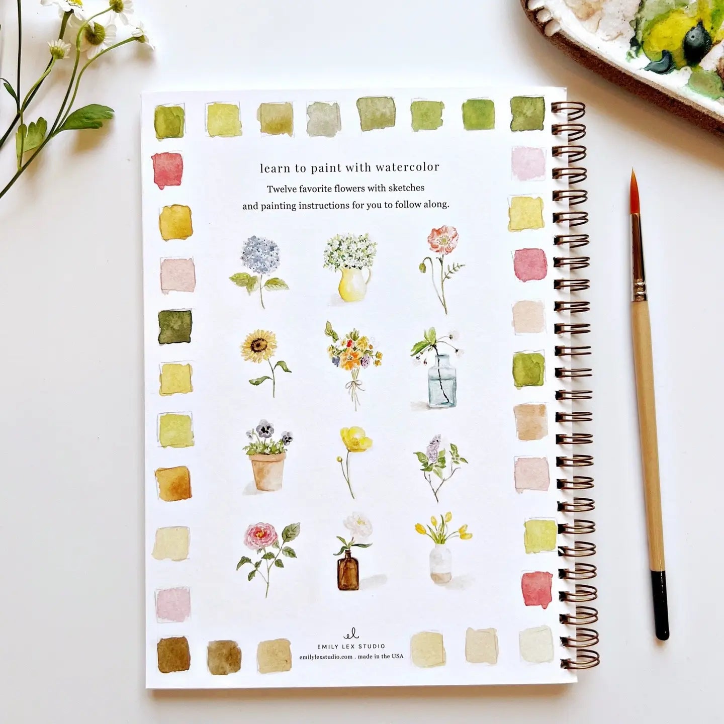 Flowers Watercolor Workbook Flowers