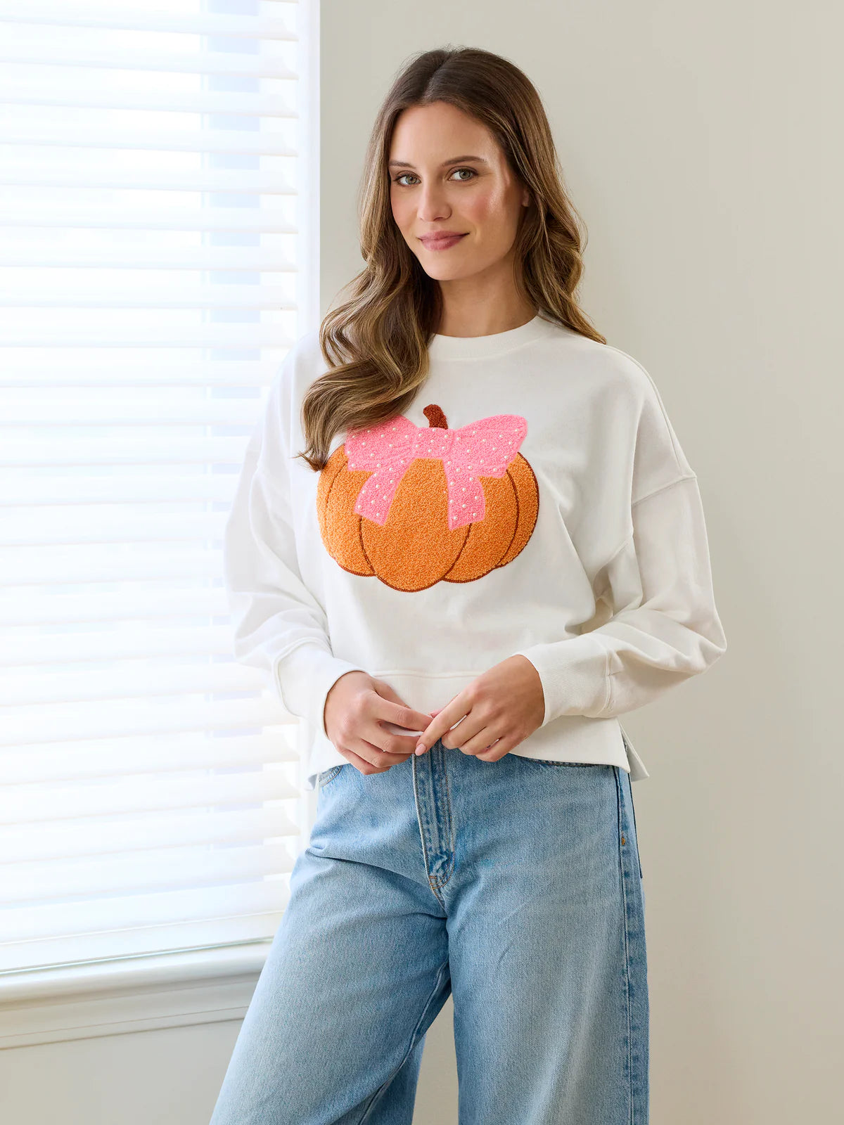 Pretty Pumpkin Sweatshirt, Ivory