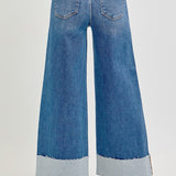 Wide Leg Cuffed Jeans