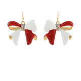 Gameday Bow Earrings - Red/White