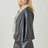 Faux Leather Jacket - Black