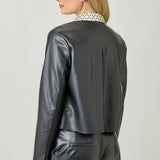 Faux Leather Jacket - Black