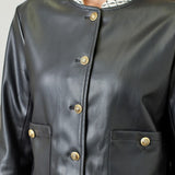 Faux Leather Jacket - Black