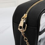 Black Trimmed Clear Bag
