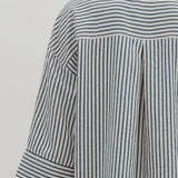 Striped Relaxed Button-Down Blouse