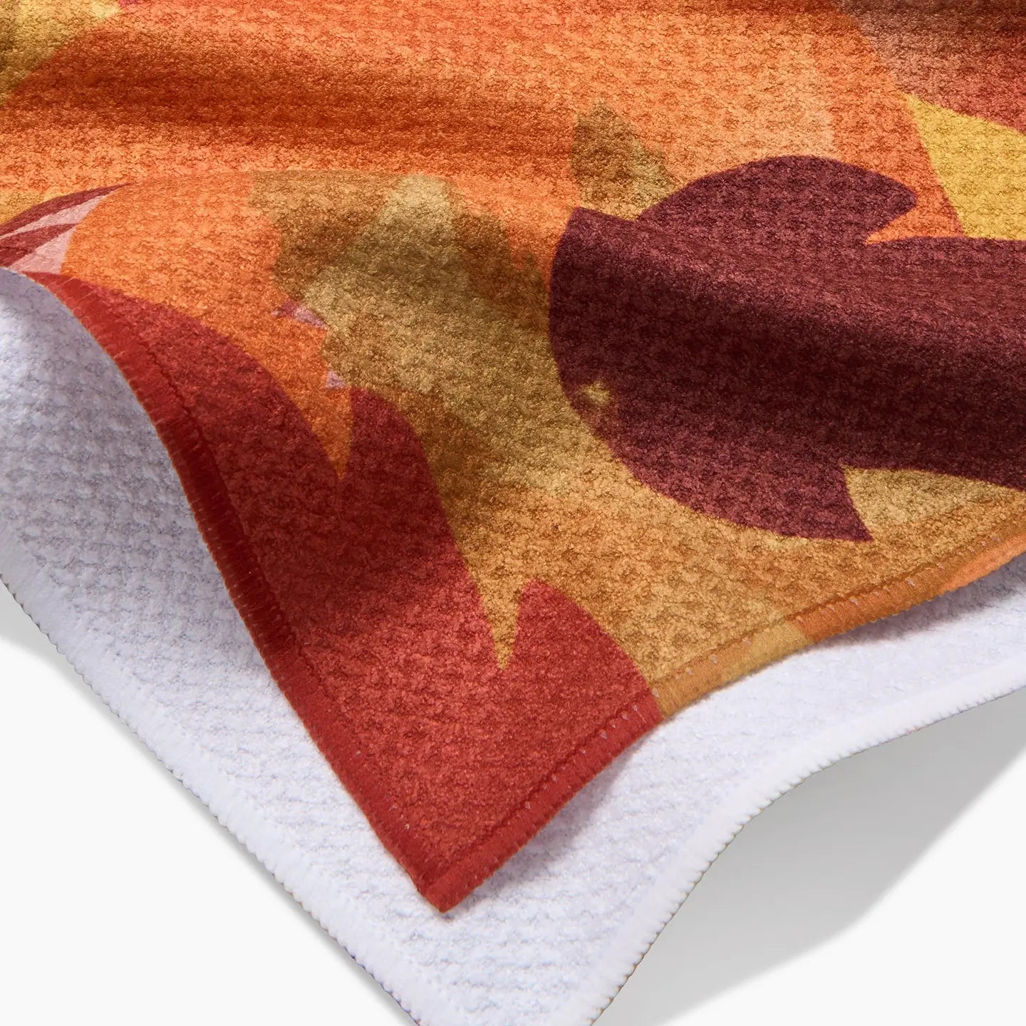 Geometry Watercolor Fallen Leaves Tea Towel