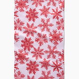 Geometry Snowy Days Red Tea Towel