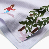 Geometry Winter Skiing Trip Tea Towel