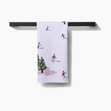 Geometry Winter Skiing Trip Tea Towel
