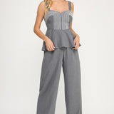 Heather Grey Embroidered Top