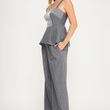 Heather Grey Embroidered Top