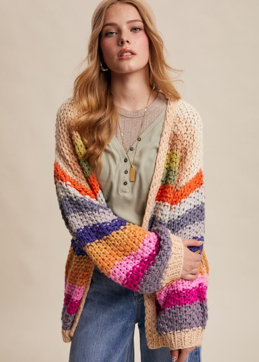 Rainbow Crochet Cardigan