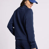 L/S Kai Mock Neck Top - Deep Blue