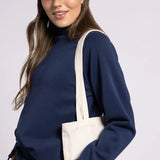 L/S Kai Mock Neck Top - Deep Blue