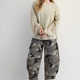 Eyelet Heart Knit Pullover - Sage