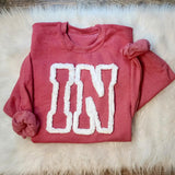 IN Chenille Yarn Embroidery Sweatshirt