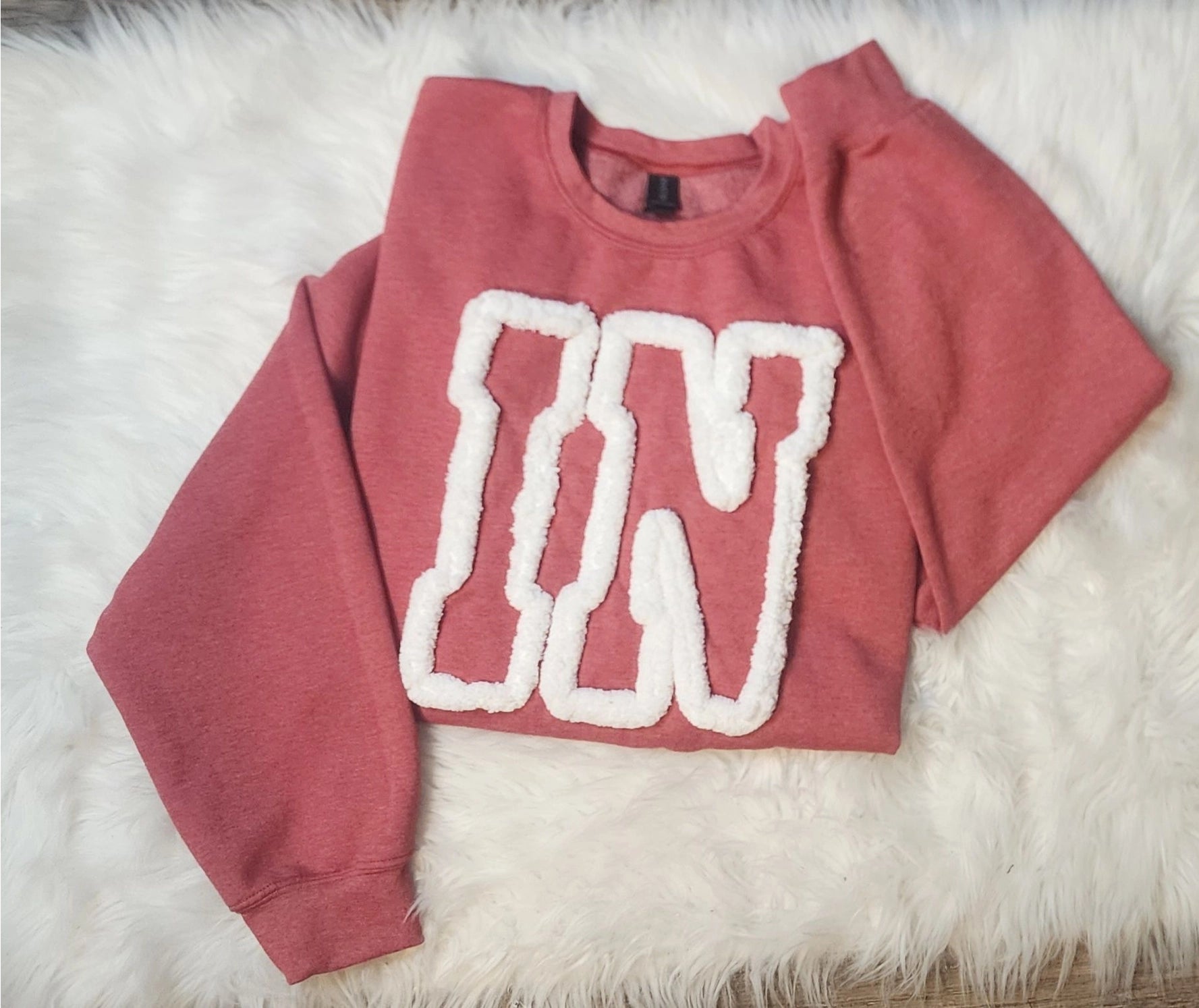 IN Chenille Yarn Embroidery Sweatshirt