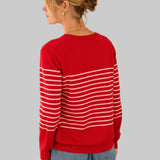 Red & Pink Striped Cardigan