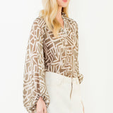 THML Abstract Print Woven Top