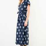 THML Navy Polka MIDI Dress