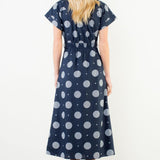THML Navy Polka MIDI Dress