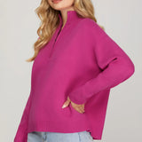 Magenta Quarter Zip Sweater