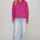 Magenta Quarter Zip Sweater