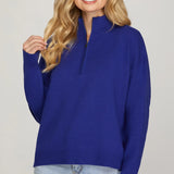 Cobalt Quarter Zip Sweater