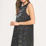 Ruffled Detail Sleeveless Mini Dress