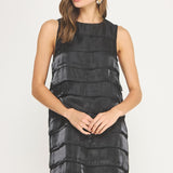 Ruffled Detail Sleeveless Mini Dress