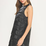 Ruffled Detail Sleeveless Mini Dress