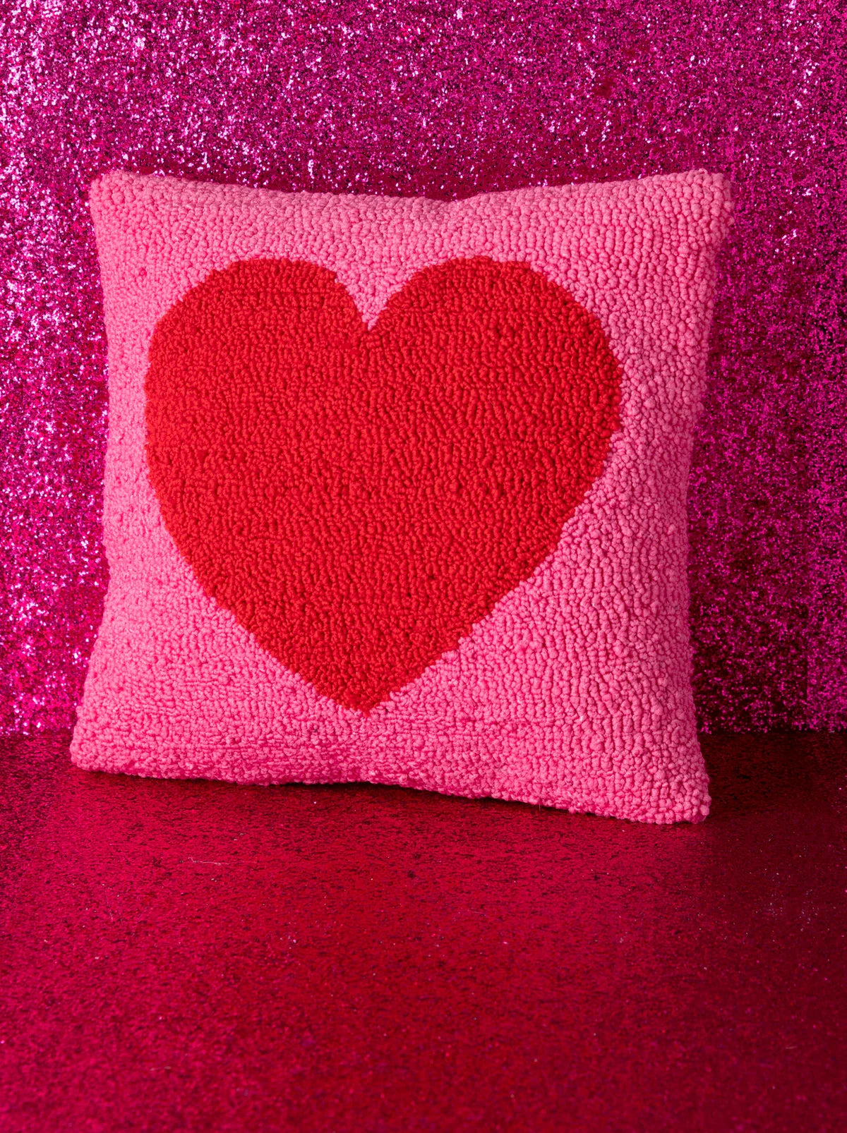 Pink Heart Accent Pillow