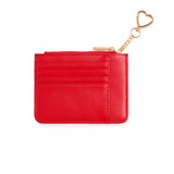 QUILTED BOW CARD CASE, RED