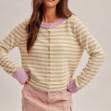Pistachio Stripe Cardigan